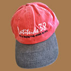 coral-charcoal hat