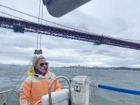 Beth-Rossi-and-George-Ballaseux-aboard-our-Golden-Mermaid-1984-Newport-30-Mk3-5