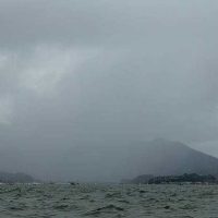 Rain squalls and breeze were part of the scenery.
