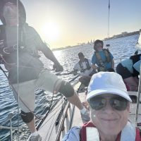 Flying Fish crew sailing IYC beer can for 2nd place!