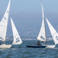 A close downwind battle.