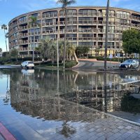 In early December the King Tides flooded the road by the San Diego Yacht Club.