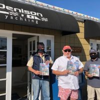 Left to Right: Lon Bubeck, Eric Gustafson, Jim Dragomir. Denison Yachts Alomitos Bay.