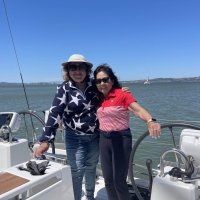 Stars and stripes on Rusalka, Pier 39