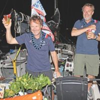 Charlie Devanneaux and Fred Courouble were first to finish and winners of the Doublehanded ORR – Bobbi Tosse Division.