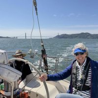 Friend, Anne Winton, at the helm returned us from outside the Gate.