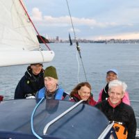 Tom Woolly, on the right, helping the Finistere crew get through a light spot!