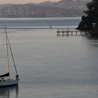 The Hanse 341, Froya, spent a quiet night anchored in Belvedere Cove.