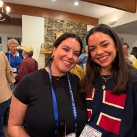 The Garcia sisters connecting at the crew party.