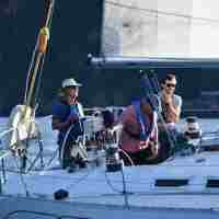 Jib Martens and crew on his Worth 40 Freedom.