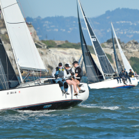 'Sketch' leads the pack in the Olson 25 Nationals in October. © Martha Blanchfield