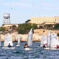 The 50-boat Opti Championship fleet was the largest in the regatta.