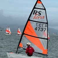 Sebastian Kreamer sailing upwind. He finished fourth in the regatta.