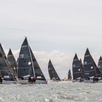 A Race Day 1 start in the Melges 24 Worlds