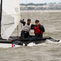 Charles Froeb (right) and Pablo Volker (left) are all smiles after winning F18 North Americans.