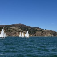 The Knarr fleet races towards Angel Island.