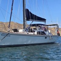 Ed Lecco's Voyager anchored somewhere warm, remote and connected.