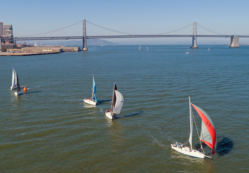 Aerial of spinnaker leg