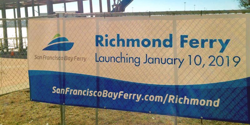 Richmond Ferry coming sign