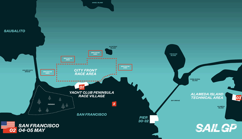 SailGP SF race area map