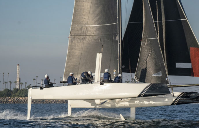 Foiling cat in Long Beach