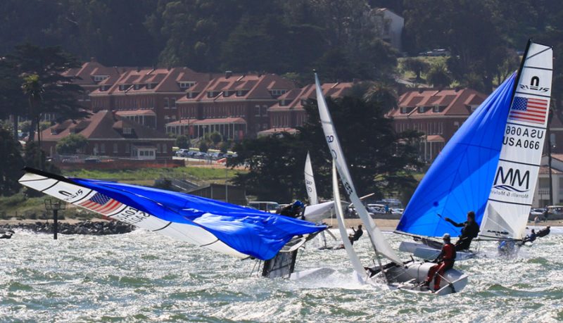 Nacra capsizing