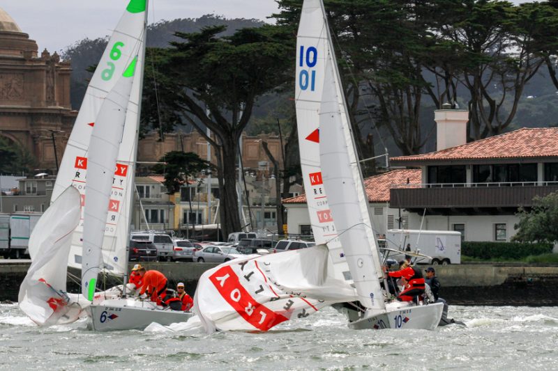 Spinnaker in the water