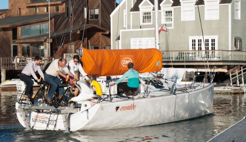 Envolee pedaling around the harbor