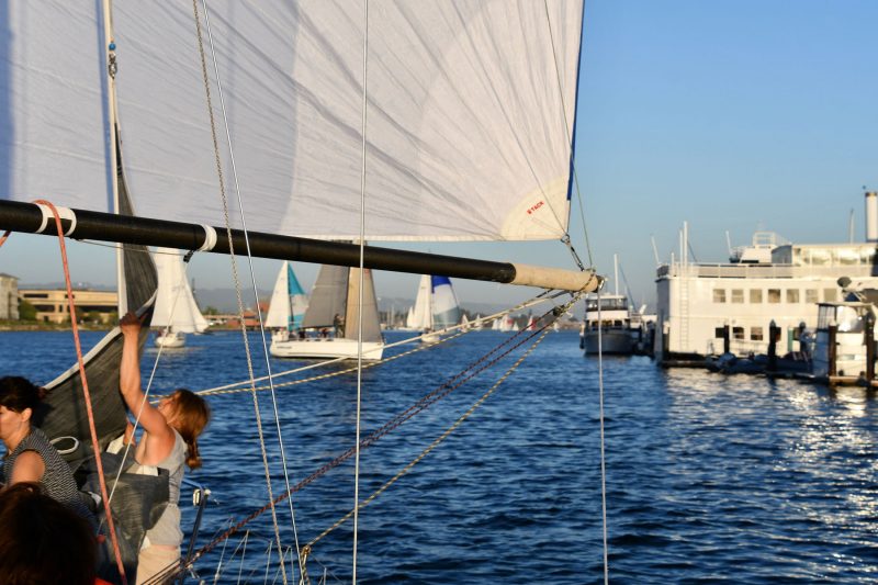 Foredeck work on Golden Moon