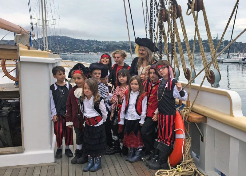 Kids in pirate costumes