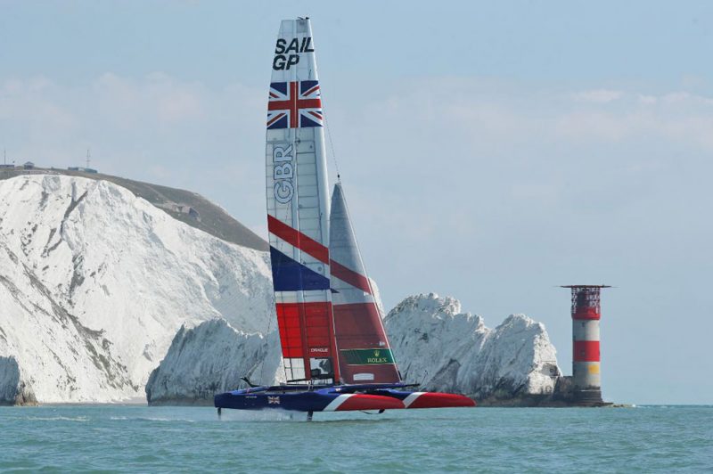 SailGP GBR at the Needles