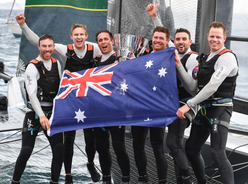 Winning team with Aus flag