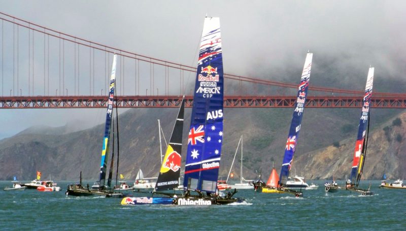 Red Bull Youth America's Cup 2013 with Golden Gate Bridge