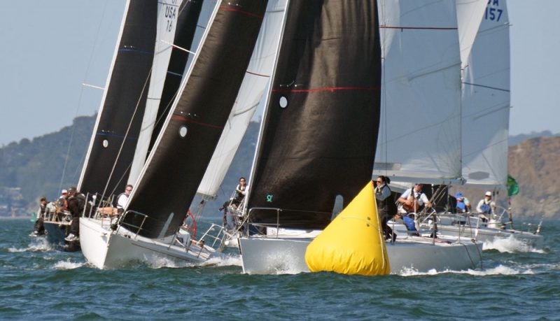 J/105s at the windward mark