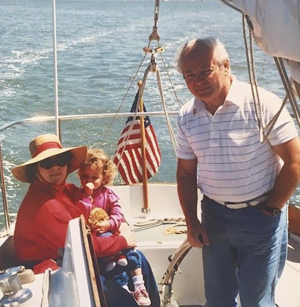 Emily - Prob my first sail with my grandpa, mom, and bobo the clown. No life vests. Yikes!