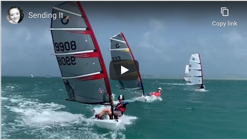 O'Pen Bic sailors sending it in Kaneohe.