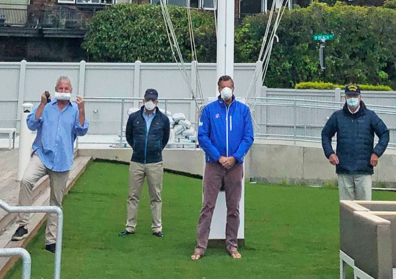 Four men in masks