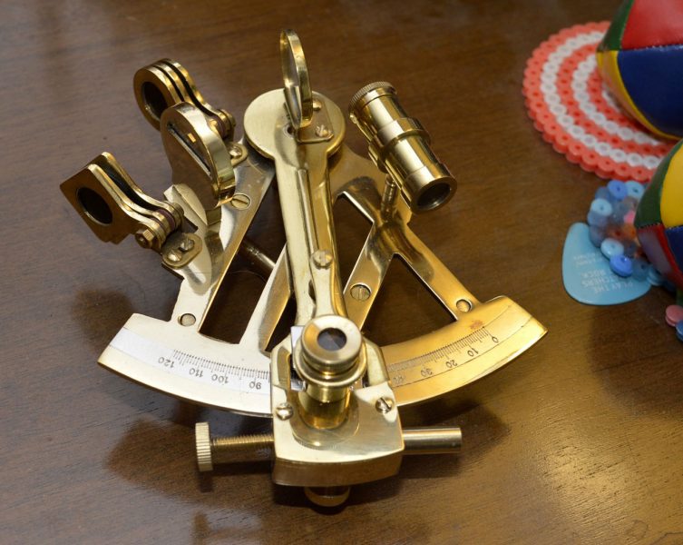 Small brass sextant