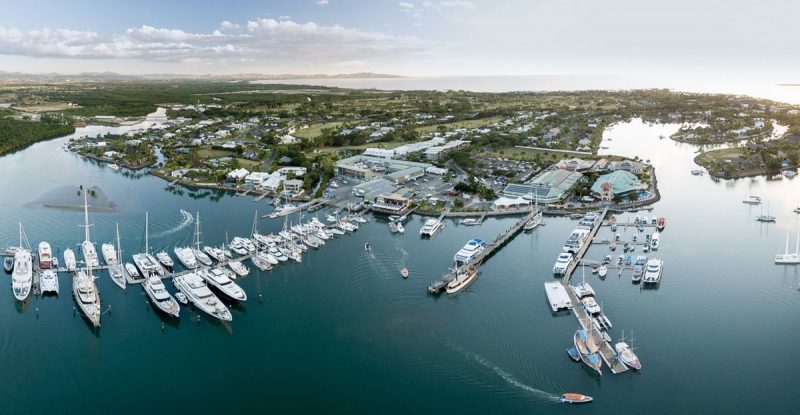 Aerial shot of Denarau Marina