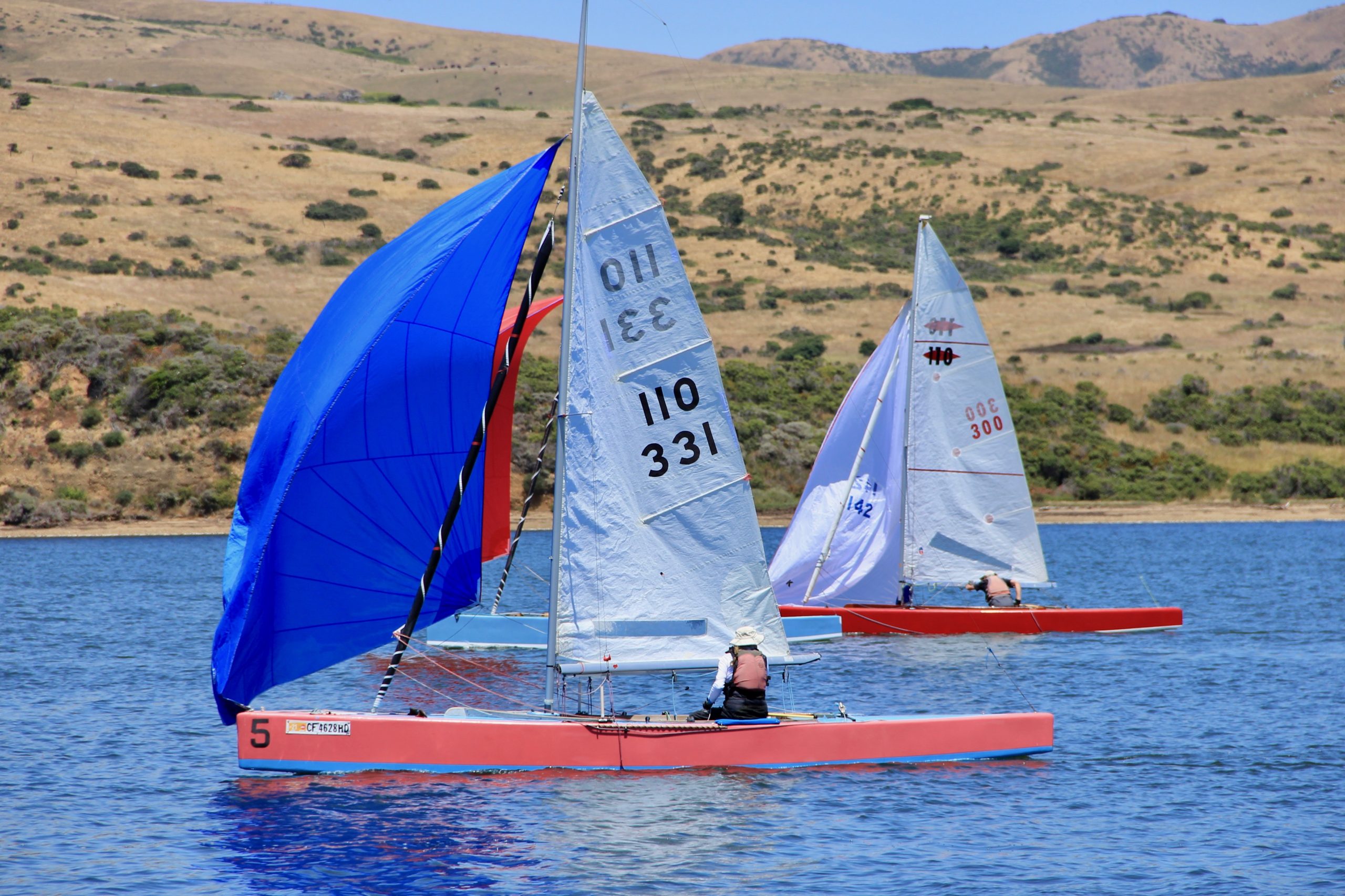 Milly Biller flies her chicken mainsail