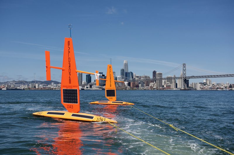 Saildrones as near the Bay Bridge