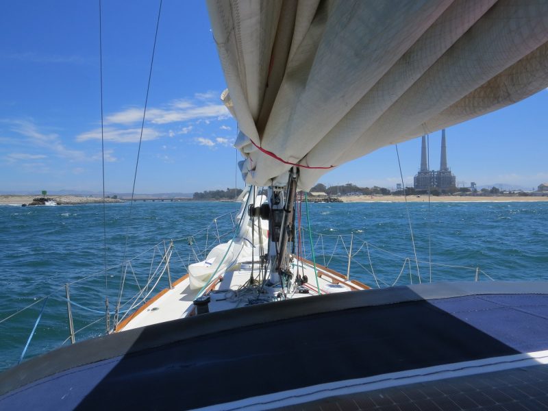 Sailing in to Moss Landing on SV Shaman