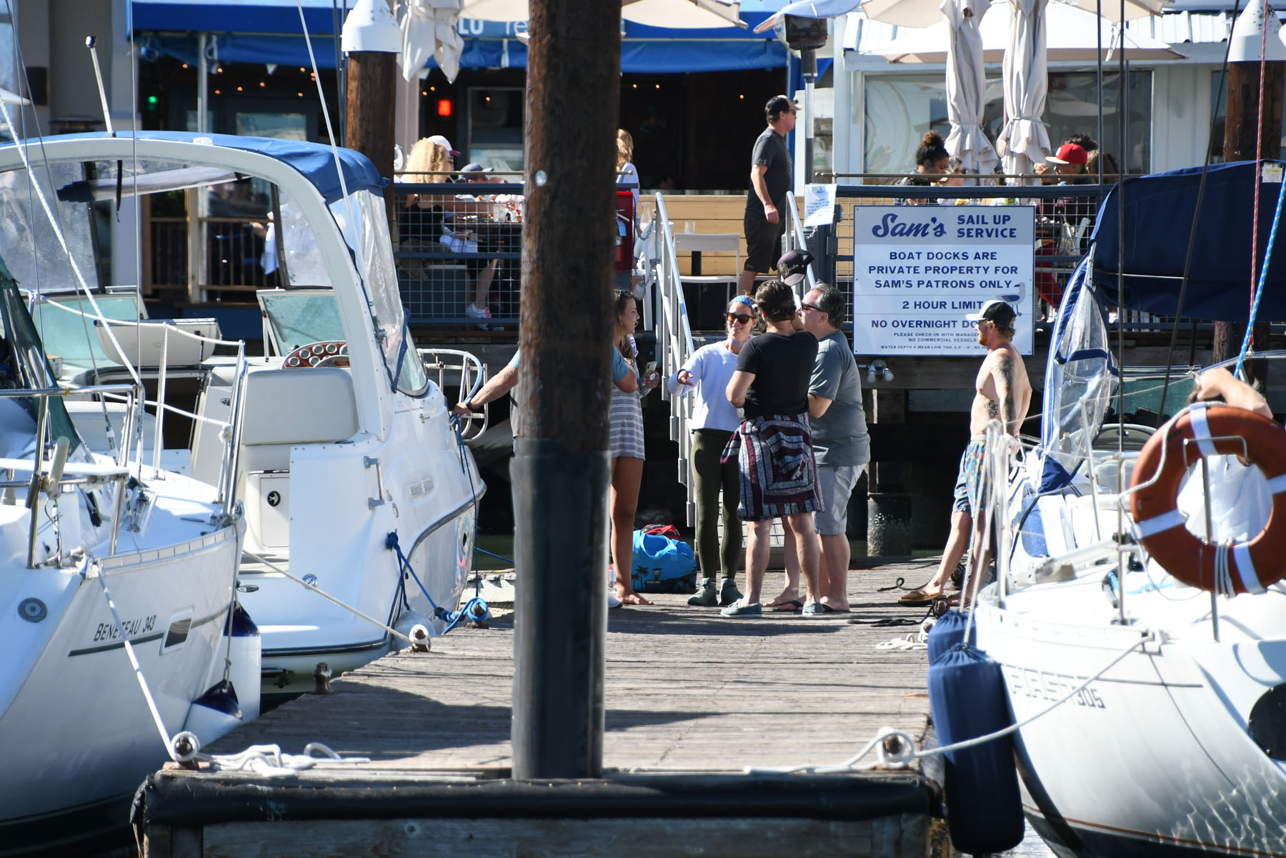 Sam's in Tiburon, known for Boat-In dining.