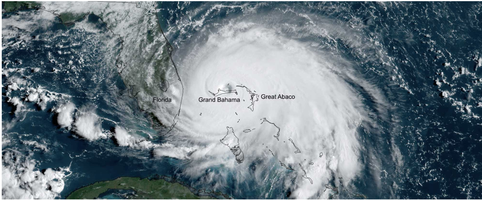 Hurrican Dorian satellite image