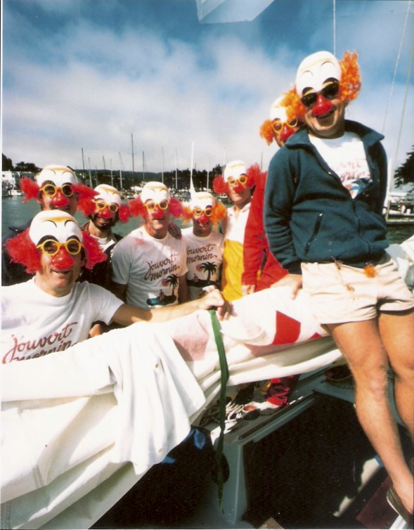 Clown faced college sailors