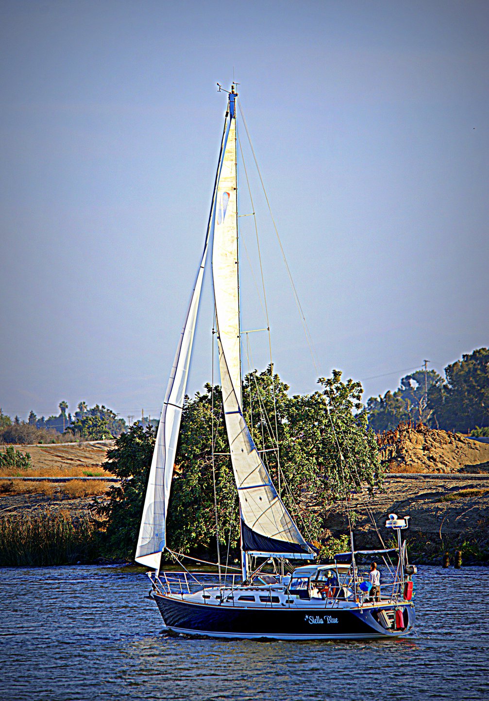 Stella Blue sailing on the Delta