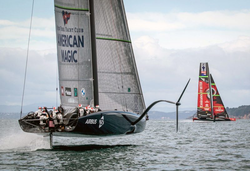 American Magic and ETNZ sailing