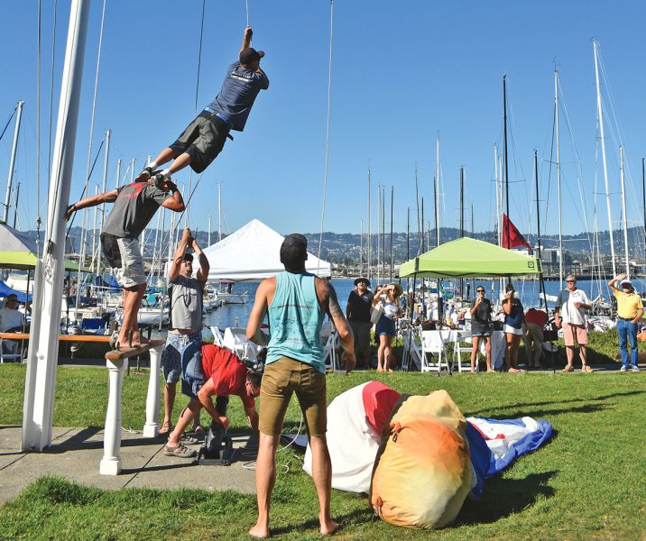 flag pole with spinnaker bags