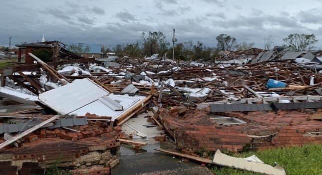 Damage from Hurricane Laura