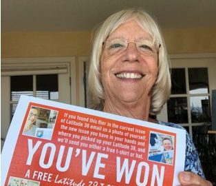 Rita with her winning ticket